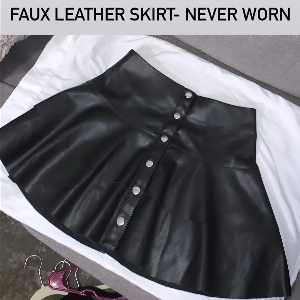 Black Faux Leather skirt